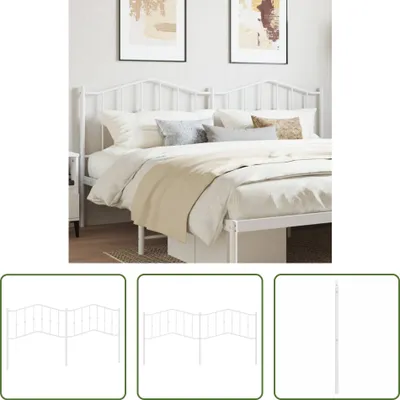 Produktbild von The Living Store Kopfteil Metall Weiß 193 cm