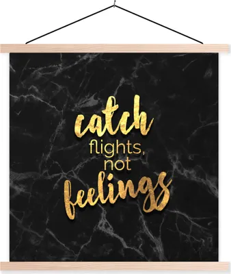 Produktbild von MuchoWow® Textilposter Zitat - Reisen - Marmor 40x40 cm mit holzfarbenen Rahmen - Posterleiste