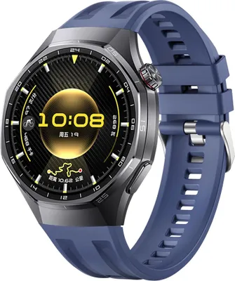 Produktbild von Silikon Armband für Huawei Watch GT 6 Pro Seamless Groove verstellbar Blau