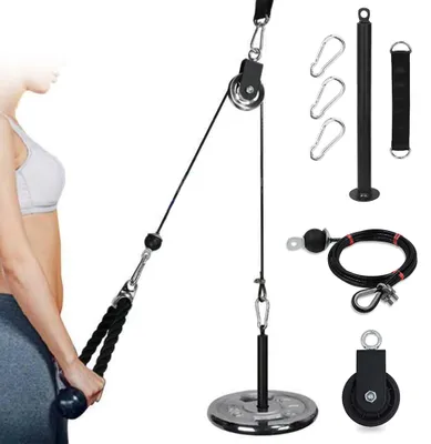 Obrázek produktu pro Upevňovací systém pro kladky a lanové stroje s vylepšeným upínacím kolíkem Super-Silent, odnímatelný, otočný o 360 stupňů, kladka pro posilování paží, bicepsů a tricepsů, silový trénink, domácí posilovací stroje