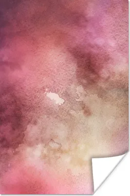 Produktbild von MuchoWow® Poster Aquarell - Rosa - Braun 40x60 cm - Plakate für die Wand - Poster Babyzimmer