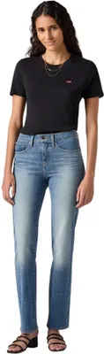 Produktbild von Levi's Damen Jeanshose 314 Shaping mit Stretch-Anteil, Straight Fit, Blau (Smudg
