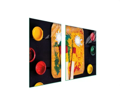 Produktbild von Glasplatte und Schneidebrett 100x52 SMILE