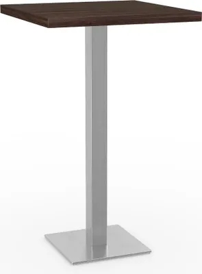 Produktbild von Gastro Stehtisch 70x70 cm | Walnuss | Premium Edelstahlgestell