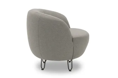 Produktbild von Domo Collection Polstersessel hellgrau, B72xT76xH72 cm, mit Wellenunterfederung, handgefertigt, bis 110 kg, pflegeleicht, aus Holzwerkstoff, Polyester, Metall