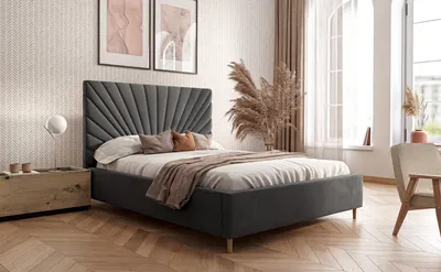 Produktbild von Polsterbett SUNNY mit Bettkasten 180x200 cm, Beine: Buche Jasmine 96