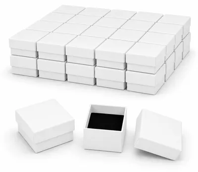 Image de Lot de 48 boîtes en carton blanc pour bagues