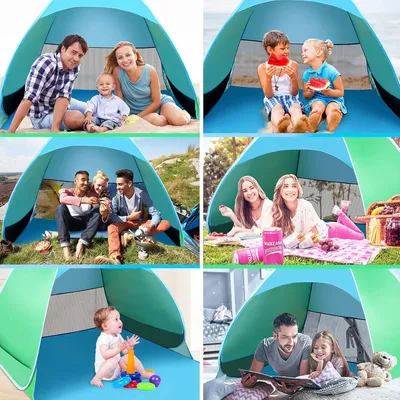 Image de Tente de plage avec protection UV - portable et imperméable - 2 à 3 personnes