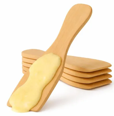 10er Set Raclette-Schaber aus Holz – Spatel & Schieber