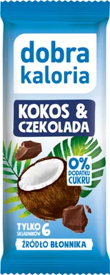 Zdjęcie produktu dla Baton z kokosem o smaku czekoladowym bez cukru 33g