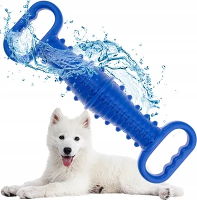 Obrázok produktu pre Hračka pre psov, plávajúca, pískacia, HappyPet, hračka do vody pre psov, hračka na výcvik psov, činka, aport pre psa, modrá