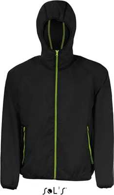 Produktbild von SOLs 01169 | Uni Windbreaker Shore Jacke - Farbe: Black/Lime - Größe: XL