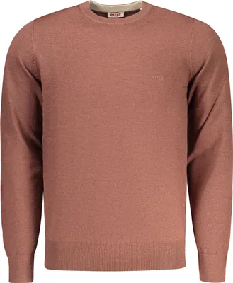 Produktbild von Brauner Herrenpullover: Langarm, Rundhals, Stickerei-Details