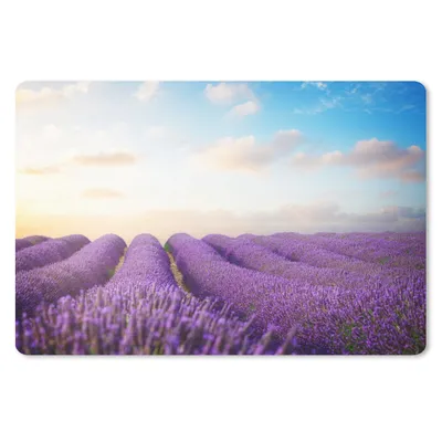Produktbild von MuchoWow® Schreibtischunterlage Lavendel - Himmel - Wolken - Blumen 60x40 cm - XXL Mauspad - Großes Mauspad