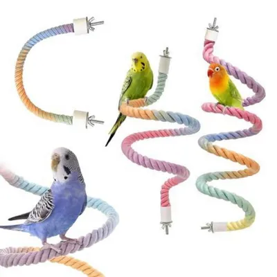 Immagine prodotto di Set di trespoli per uccelli, composto da 3 pezzi, con effetto sfumatura di colore, flessibili, di lunghezza 40/60/100 cm