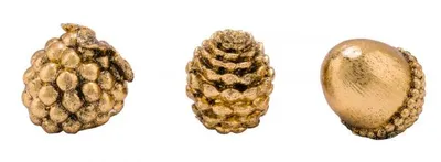 Produktbild von Dekozapfen, 3 Stück, gold, handgefertigt, *Germany*