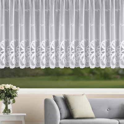 Produktbild von Jacquard Fensterstore Lauren - Größe (HxB): 125x450cm Farbe: Weiß