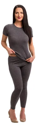 Produktbild von HERMKO 1682005 Damen Thermo kurzarm Unterhemd, Größe:32/34 (XS), Farbe:Marine Ringel