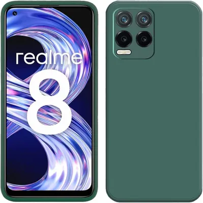 Immagine prodotto di Custodia per OPPO Realme 8/8 Pro, morbida custodia protettiva in gomma liquida siliconica Verde notte