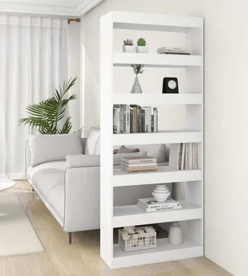 Produktbild von vidaXL Regál na knihy / rozdělovač místností bílý 80x30x198 cm Dřevěný materiál