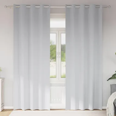 Image de Rideaux occultants avec anneaux 2 pcs Gris pâle 260 x 140 cm