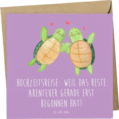 Produktbild von Mr. & Mrs. Panda Glückwunschkarte Hochzeitsreise Abenteuer - Lavendeltraum - Geschenk, Hochtzeit, Heirat, anlasskarte, Grußkarte, doppelkarte, faltkarte, Geschenke