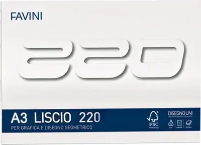 Image de Favini bloc à dessin A3 lisse 220gr papier blanc pour artistes