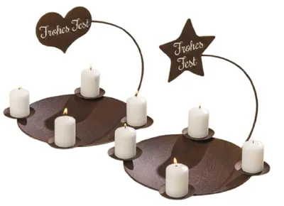 Produktbild von Kerzenleuchter Adventskranz Metall rost Ø.28 cm Stückpreis