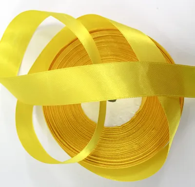 Taftband 50 m x 25 mm, Satin-Effekt, gelb