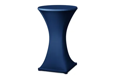 Produktbild von TexDeko Stretch Stehtischhusse für Bistrotisch Ø 80-85 cm Blau | strapazierfähig verstärkte Fußtaschen bügelfrei waschbar