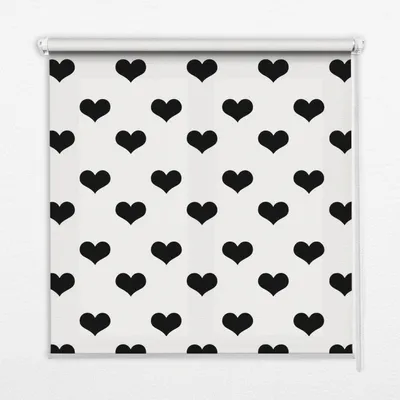Produktbild von Seitenzug-Rollo Fensterrollo Jalousie - Thermo-Rollo Verdunkelungsrollo - 100x140 cm - Schwarze Herzen