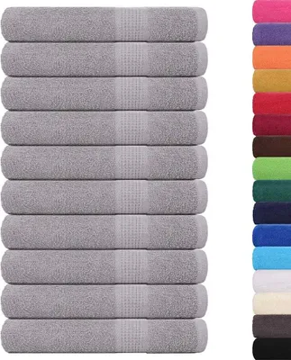 Image de vidaXL Serviettes FROGN, lot de 10, gris, 100 x 200 cm, 360 g/m²