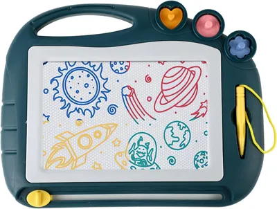 Immagine prodotto di Lavagna magnetica per bambini, con 3 timbri, giocattolo per bambini dai 3 ai 5 anni, regalo per ragazzi e ragazze
