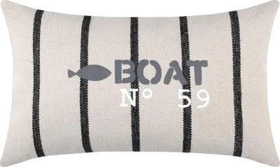 Produktbild von STOF | Sofakissen - Dekokissen - Boat No 59 - 30x50 cm - Schwarz-Beige - Stilvolles maritimes Design - Hochwertige Baumwolle