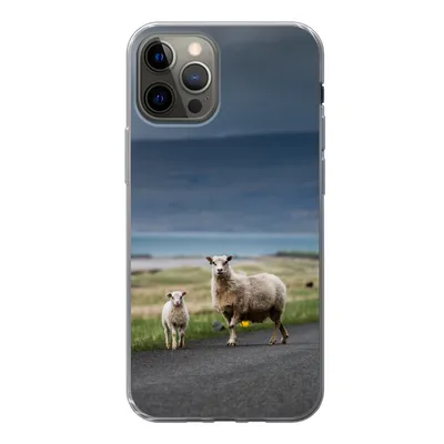 Produktbild von MuchoWow® Handyhülle Schutzhülle Hülle für iPhone 12 Pro Schaf - Lamm - Sturm Silikon Softcase Handy Hülle - Abdeckung