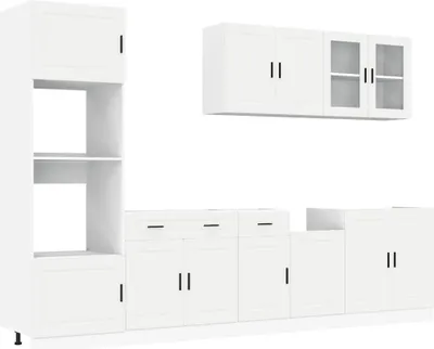 Produktbild von 7-tlg. Küchenschrank-Set Porto Weiß Holzwerkstoff