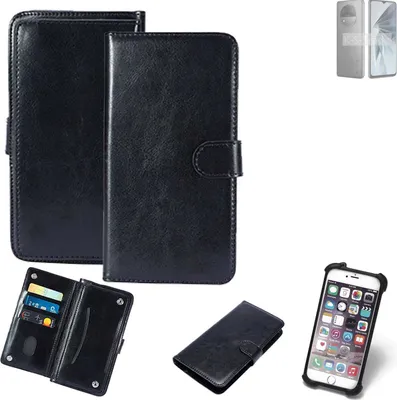 Produktbild von K-S-Trade 360° Hülle kompatibel mit ZTE Extress 50 schwarz Kunstleder Case BookCase WalletCase Kunstlederederhülle Handyhülle, Rundumschutz Bumper