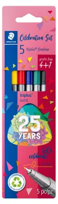 Zdjęcie produktu dla STAEDTLER® 334 BK5 TA Fineliner triplus 5ST BK Urodziny