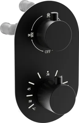 Image de Kai mitigeur thermostatique douche/baignoire 3 sorties, noir (77602-70)