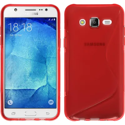 Produktbild von PhoneNatic Case kompatibel mit Samsung Galaxy J7 (2015 / J700) - rot Silikon Hülle S-Style + 2 Schutzfolien