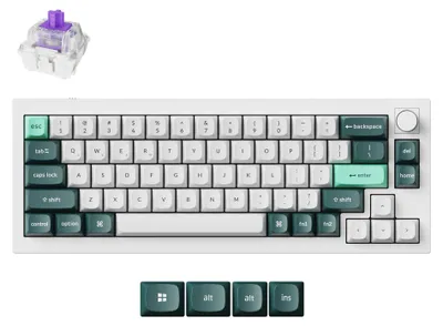 Produktbild von Keychron Q2 HE QMK Magnetische Gaming-Tastatur mit QWERTY Layout, 2.4G/Bluetooth/USB-C RGB Hot-Swap, Shell White, Gateron Double-Rail Nebula Switch