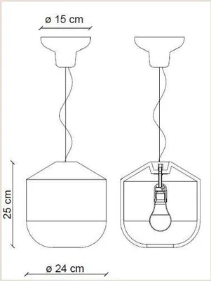 Zdjęcie produktu dla Ferroluce Bellota lampa wisząca Ø 24cm żółta okrągła
