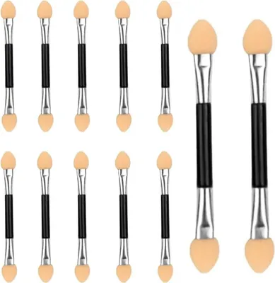 Produktbild von Lidschatten Pinsel, 12 Pcs Sponge Eyeshadow Brush, Schwamm Lidschatten Make Up-Tool, Double Head Eyeshadow Brush, Lidschatten Applikator Lidschattenpinsel