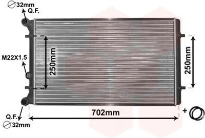 Produktbild von Van Wezel Wasserkühler für Audi A3 TT Seat Leon Skoda Octavia VW Bora Golf IV