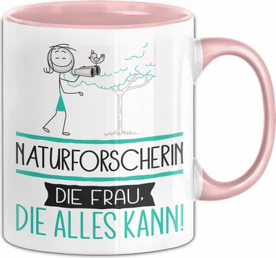 Produktbild von Naturforscherin Geschenk Tasse Becher Die Frau Die Allen Kann Geschenkidee für eine Naturforscherin Lustig (Rosa)