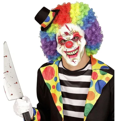 Killer-Clownmaske für Horror, Halloween, Karneval, Einheitsgröße, Polyester