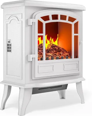 Produktbild von Elektrokamin mit LED Flammeneffekt Heizlüfter 2000W 2 Heizstufen Kamin Ofen Heizung Wohnzimmer 39x24x57cm Weiß