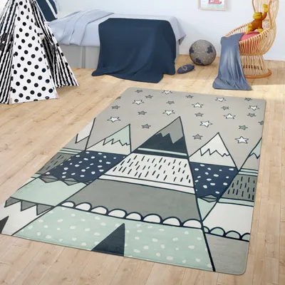 Produktbild von TT Home Teppich Kinderzimmer Kinderteppich Babymatte Tipi Design Mit Sternen Muster Größe 155x230 cm
