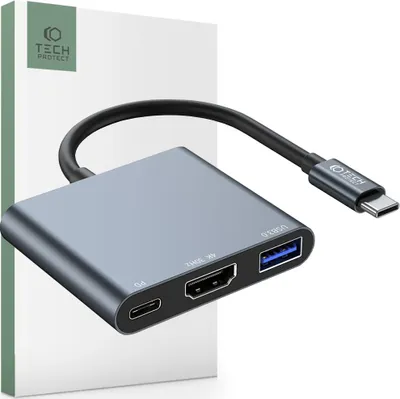 Produktbild von Tech-Protect V1-Hub-Adapter 3In1 Grau