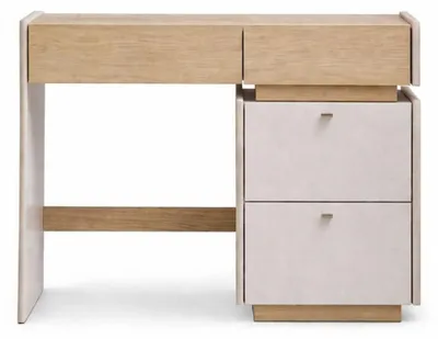 Produktbild von Eleganter Frisiertisch mit minimalistischen Holz- und Lackelementen